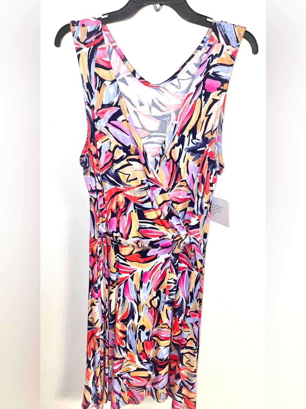 Stella + Ginger Multicolor Floral Wrap-Style Sleeveless Dress Size XL